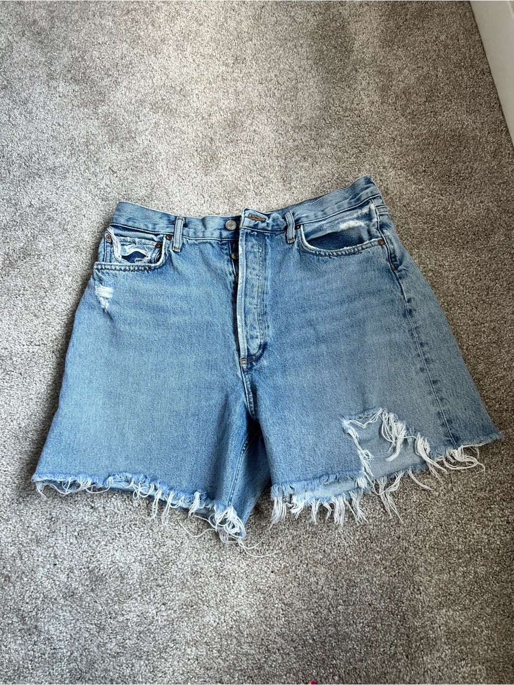 Agolde Stella Distressed Jean Shorts - Size 30